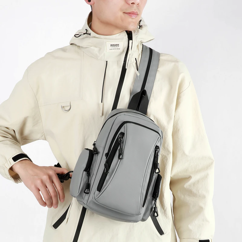 Bolsa de peito masculina multifuncional, mini mochila oxford, mochila masculina, adequada para deslocamento diário, esportes ao ar livre, viagens, etc.