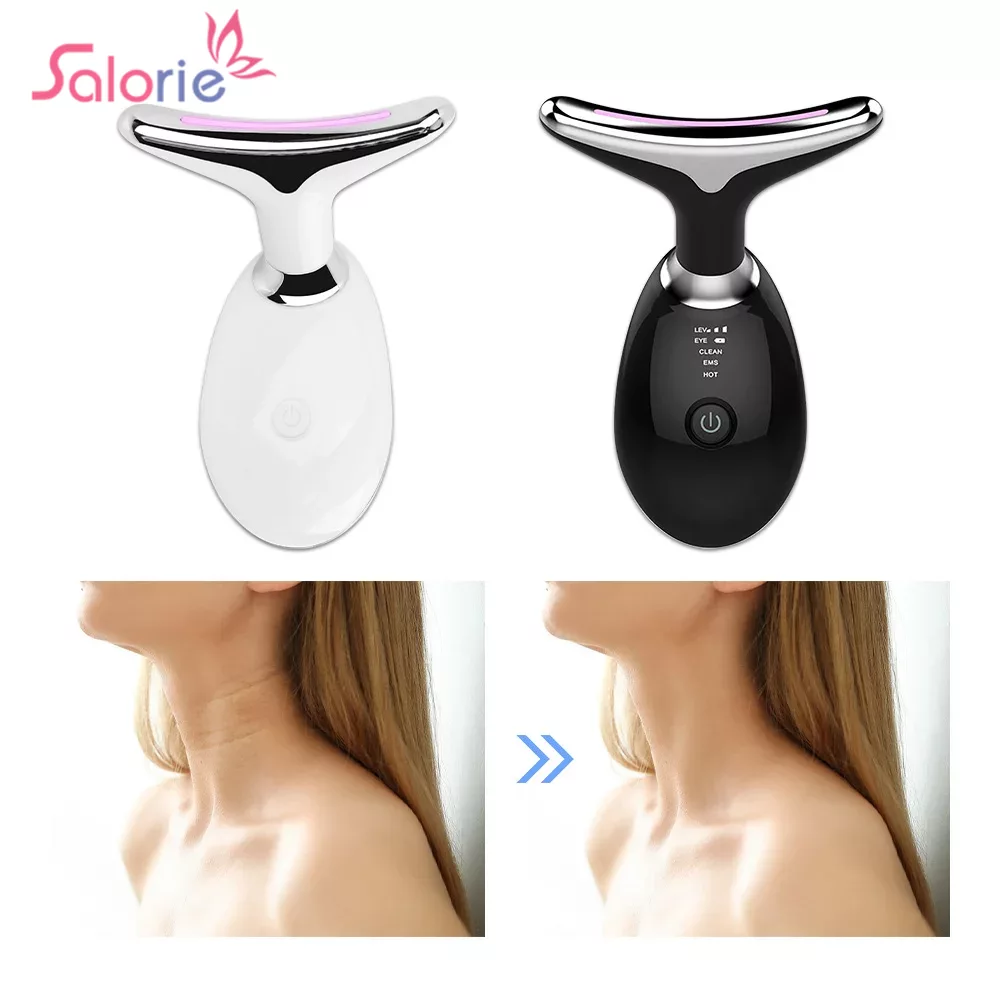 Microcurrent Face Neck Lifting Massager LED Photon Therapy Skin Tighten Massage Reduce Double Chin Anti Wrinkle Beauty Device