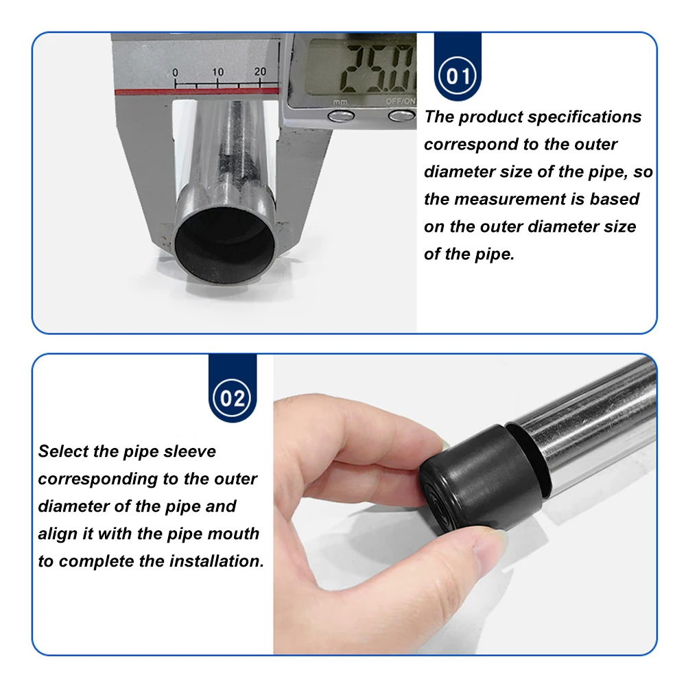 4PCS 22-80mm Runde Schwarz PVC Weiche Gummi Rohr Hülse Rohr Spitze Protektoren Möbel Fuß Tisch Stuhl bein End Kappe Abdeckung