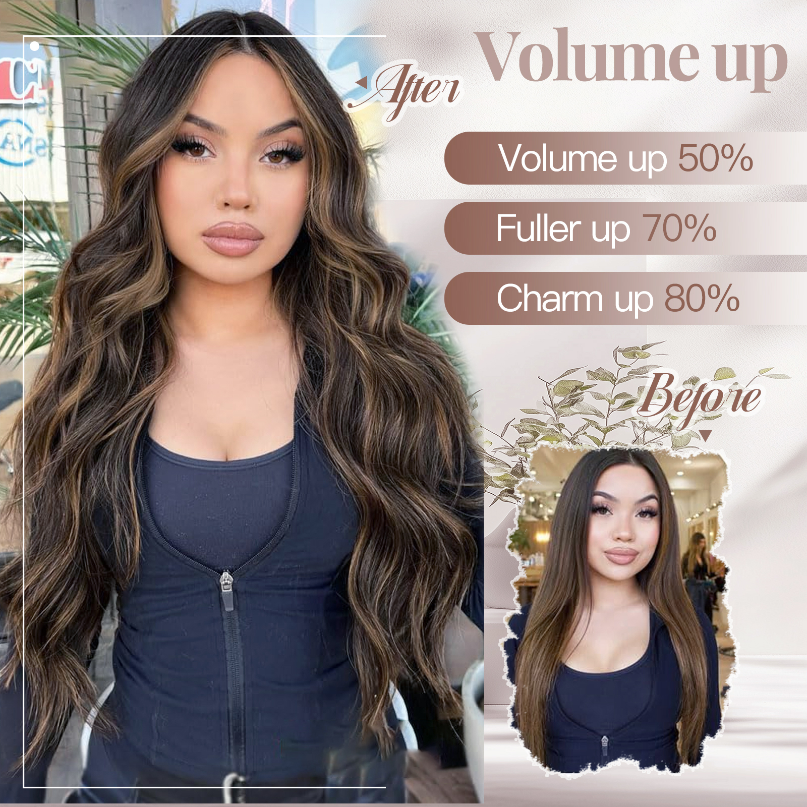 Onda longa sintética invisível 4 clipes em extensões de cabelo ombre natural preto loiro linha de peixe cabelo falso uma peça peruca