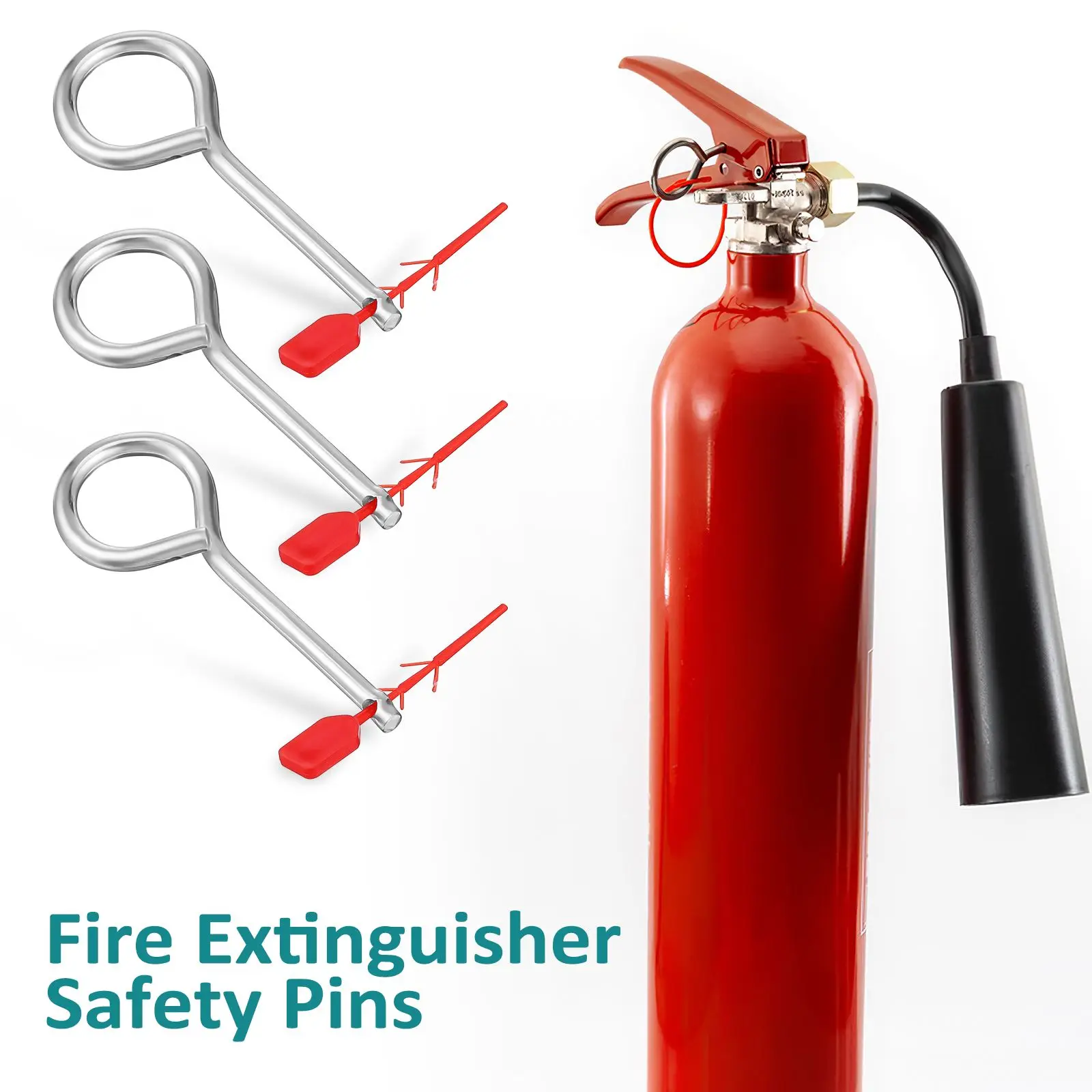 15 Sets Metal Fire Extinguisher Safety Pins Lock Latch Holder Replacement Parts For Handheld Extinguishers Red Plastic