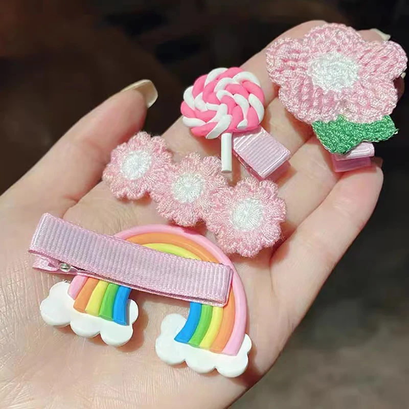 14 pçs dos desenhos animados urso bebê grampos de cabelo bonito meninas princesa grampos de cabelo acessórios para o cabelo