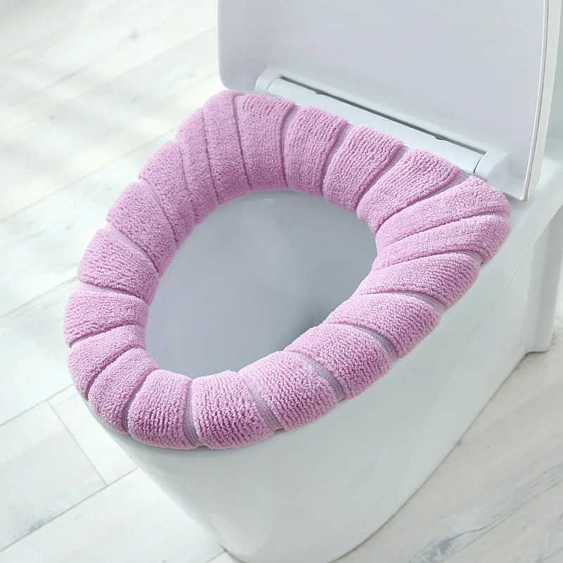 Alfombrilla de asiento de inodoro para niños, almohadilla de inodoro cálida de invierno, cojín suave reutilizable, relleno lavable, calentador de inodoro, accesorios