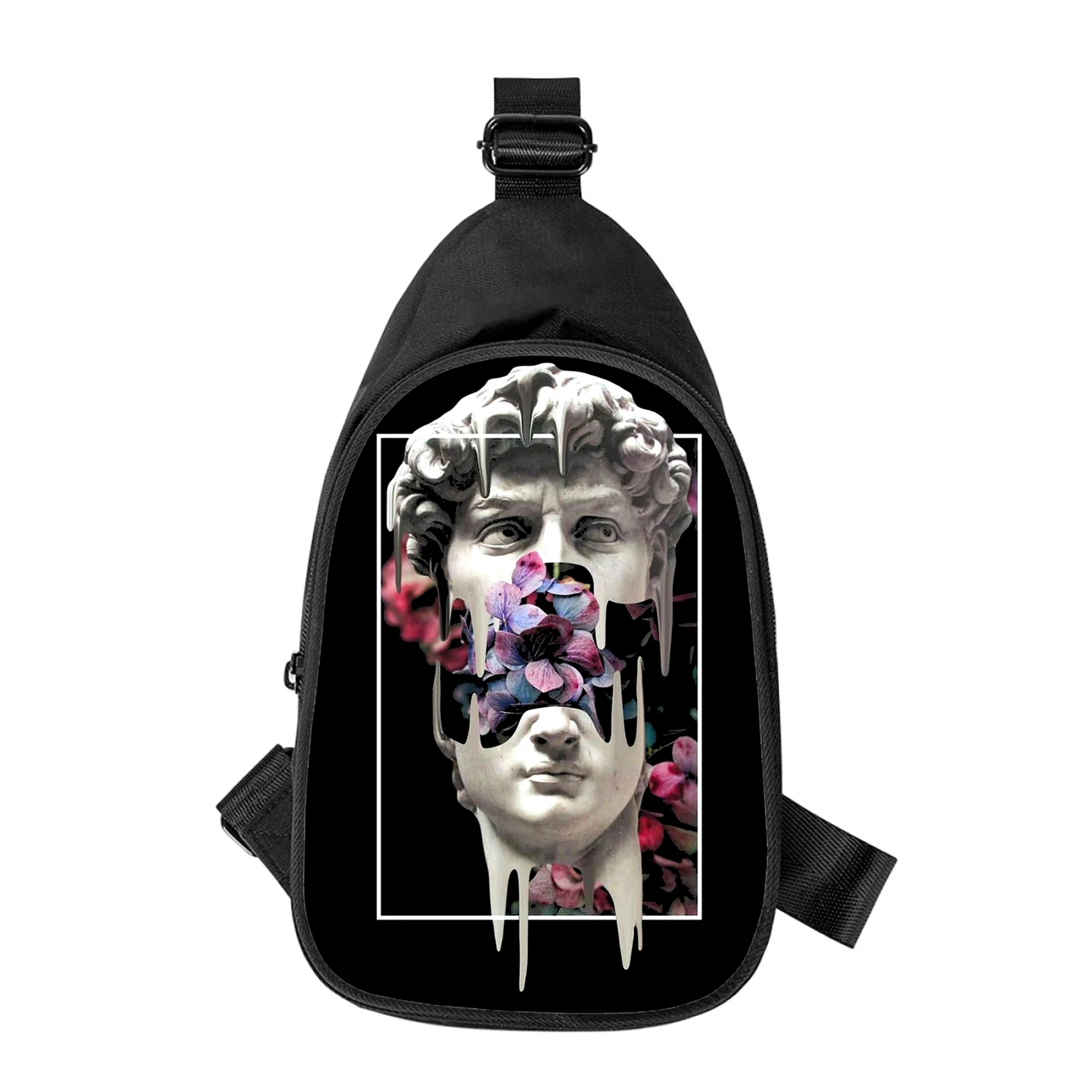 Homens e mulheres David arte 3D impressão cruz bolsa de peito, bolsa de ombro masculina bolsa de cintura, marido, escola, diagonalmente, novo