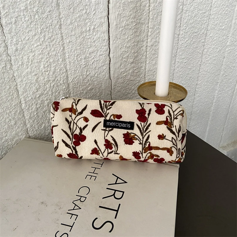 Bút Chì Trường Hợp Hàn Quốc Retro Pencilcase Trousse Scolaire Vải To Sợi Bút Trường Hợp Estuche Lapices Kalemlik Trường Cung Cấp Bút Chì Pouch
