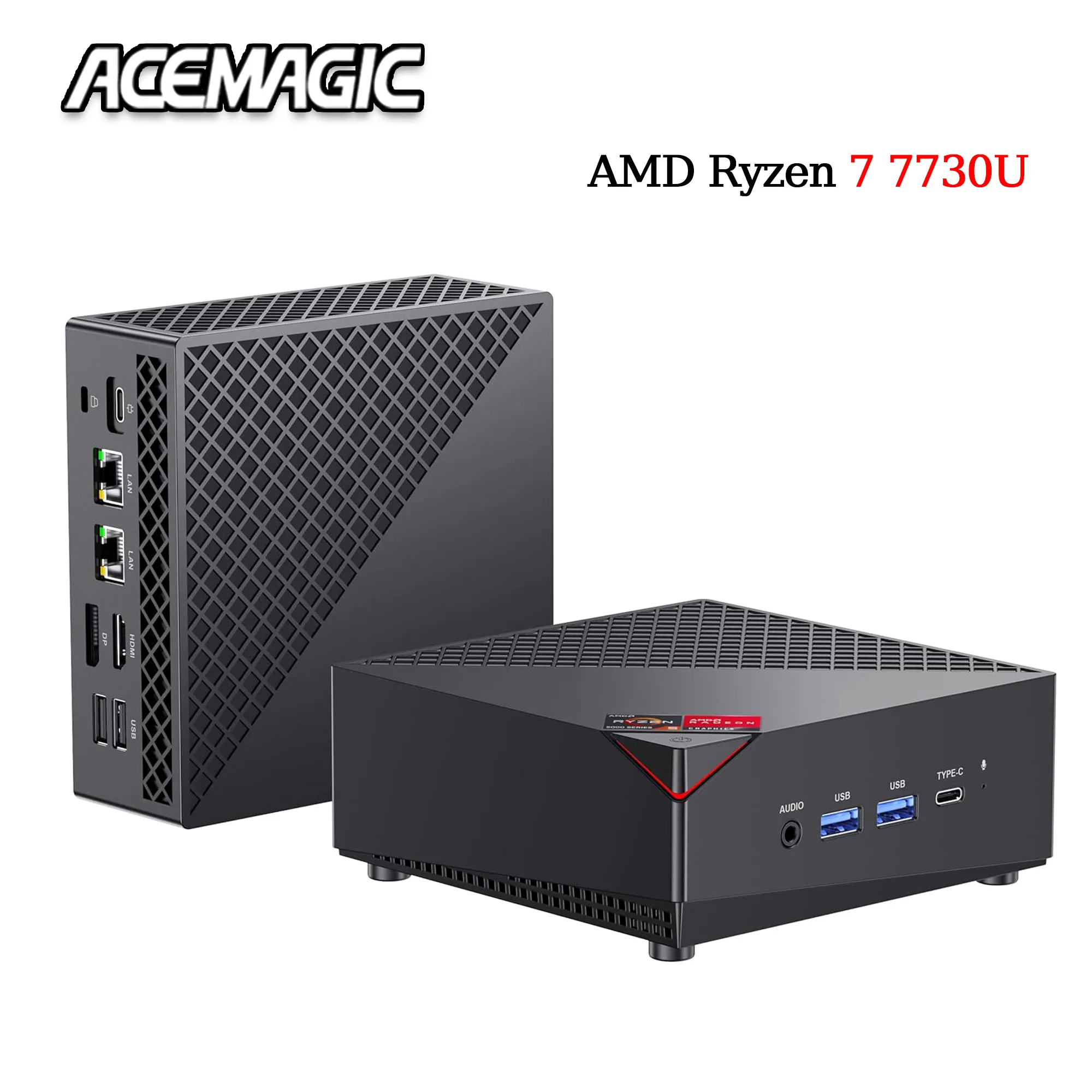 ACEMAGIC Mini PC AMD Ryzen 7 7730U(8C/16T, hasta 4,5 Ghz)Mini computadora 4K Triple Display Mini computadoras de escritorio BT5.2/WiFi 6