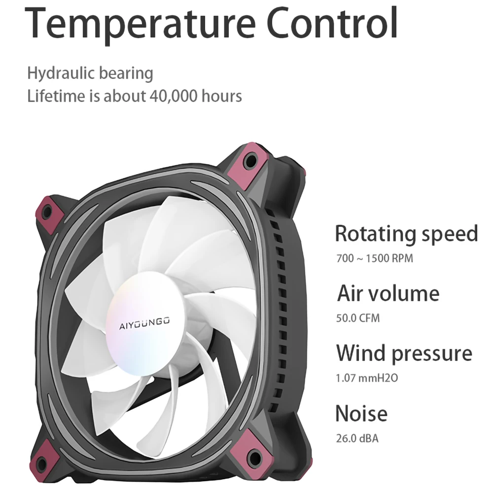 Clearance_Aigo Z12 Computerkast Fan Reverse Ventoinha PC 120mm Rgb Fan Cooler 4pin PWM CPU Koelventilator 3pin5v Argb 12cm Ventila