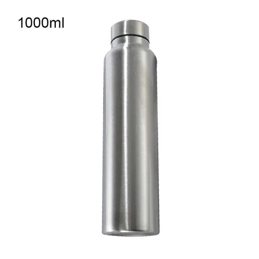 1000Ml สแตนเลสสตีลขวดกีฬา Single-Layer ถ้วยน้ําสีแดงขวดโลหะ Drinkware Camping กีฬายิม