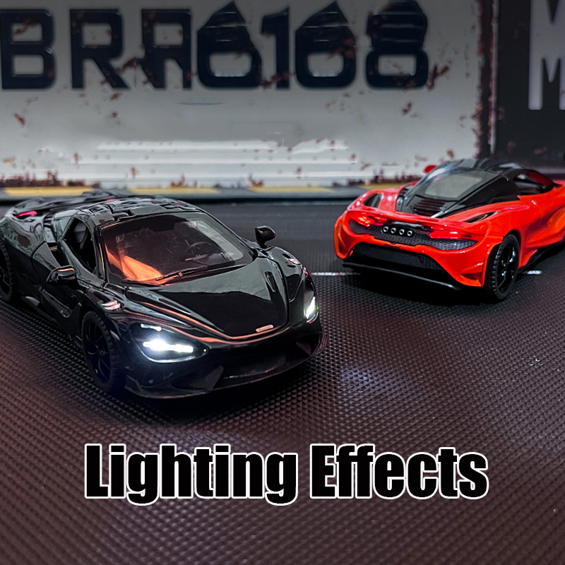 1:32 carro de corrida 765lt modelo de carro de simulação metal diecasts & veículos de brinquedo liga decoração som luz metal homem crianças presente menino brinquedo