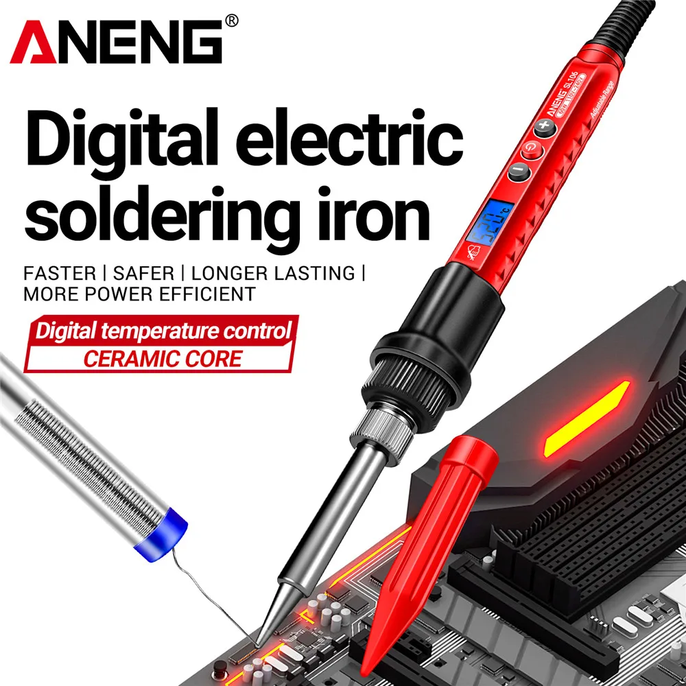 ANENG SL106 ไฟฟ้า 110 V/220 V อุณหภูมิเชื่อมบัดกรี US/EU Plug Professional เครื่องมือเชื่อม