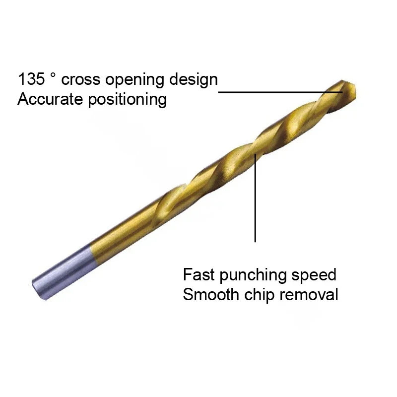 19 pçs m35 cobalto redondo alça reta conjunto de broca métrica 1mm-10mm brocas adequadas para metal duro de aço inoxidável