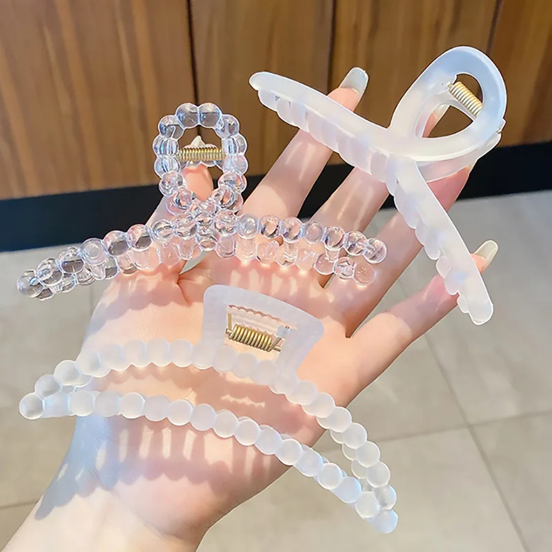 3 horquillas con garra transparente grande de 4,5 pulgadas, adecuadas para mujeres y niñas, adecuadas para cabello grueso y fino, cabello fijo, viajes y v