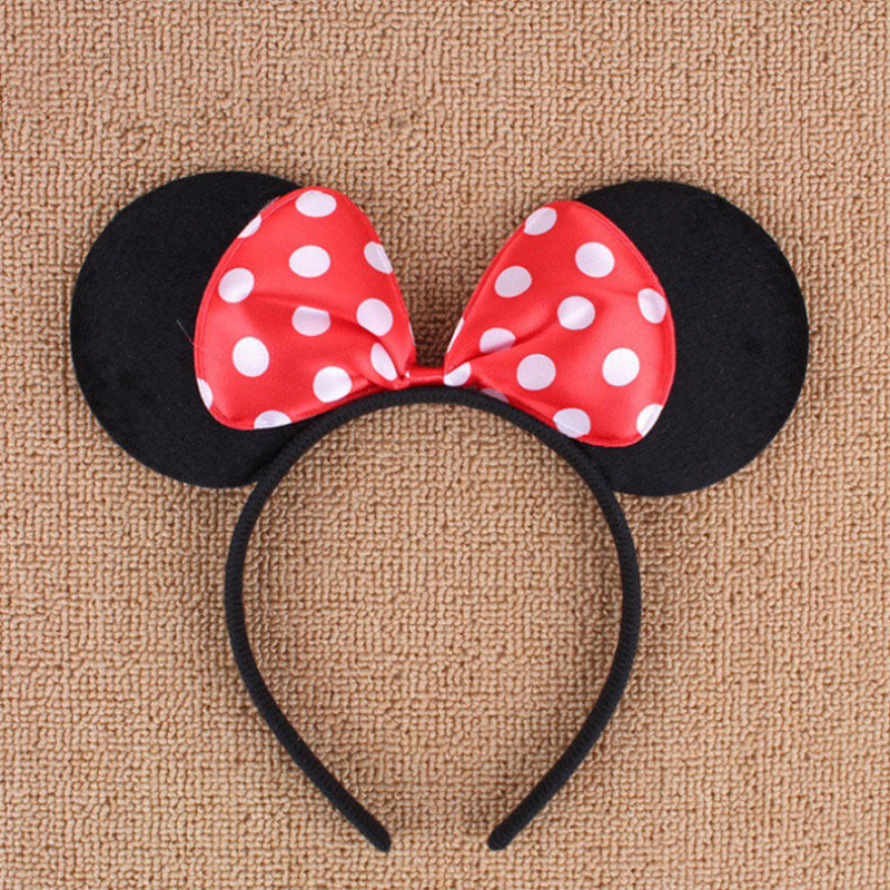 Knot อุปกรณ์เสริม Minnie Hairbands โปรดปรานแม่น่ารักหูเด็ก Mickey Headbands ผมเด็กปาร์ตี้เลื่อมเด็กวันเกิด Bows หญิง