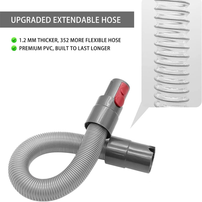 Mangueira de extensão flexível para dyson v7 v8 v10 v11 v15 acessórios aspirador pó tubo mangueira extensão telescópica