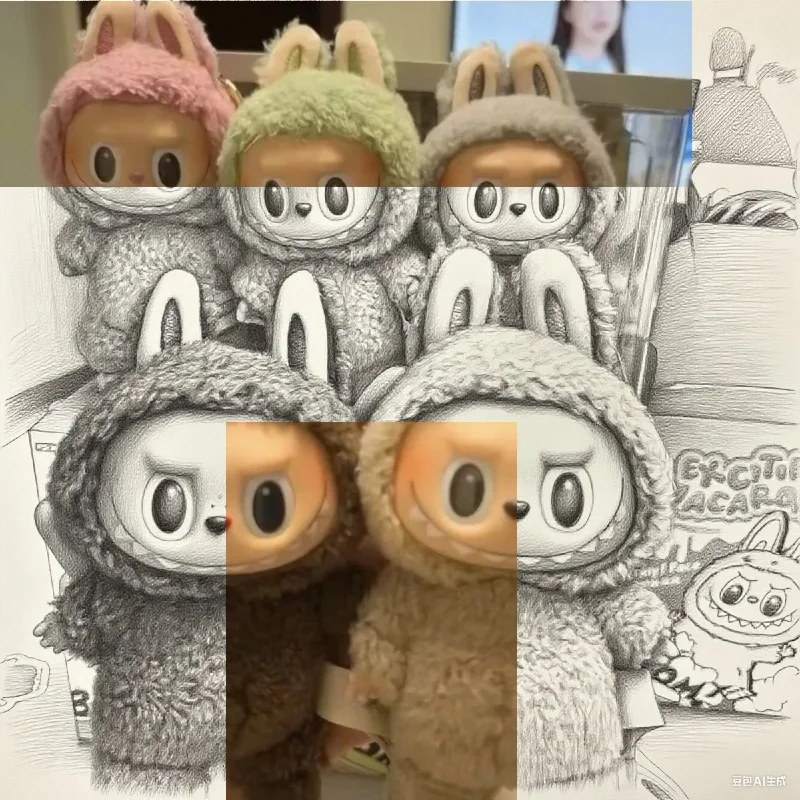น่ารักอะนิเมะ Macaron Series กล่องตาบอดไวนิลตุ๊กตา Plush จี้พวงกุญแจตัวอักษร Decor Face ของเล่นสะสมของขวัญแปลกใจ