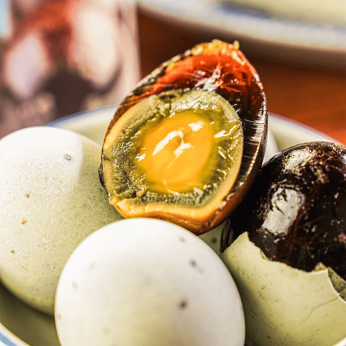 [8Packs 48Pieces]Century Eggs - 6 Pieces, 13.2oz*8Packs