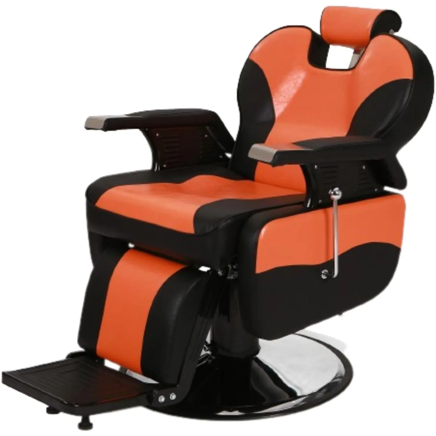 Heavy Duty Reclining Barber Chair, 360° Swivel & Height Adjustable & Supports up to 440lbs, for Barber Shop & Beauty Salon,