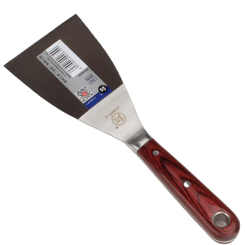1 pezzo di pulizia del coltello per mastice con manico in legno in acciaio inossidabile di alta qualità