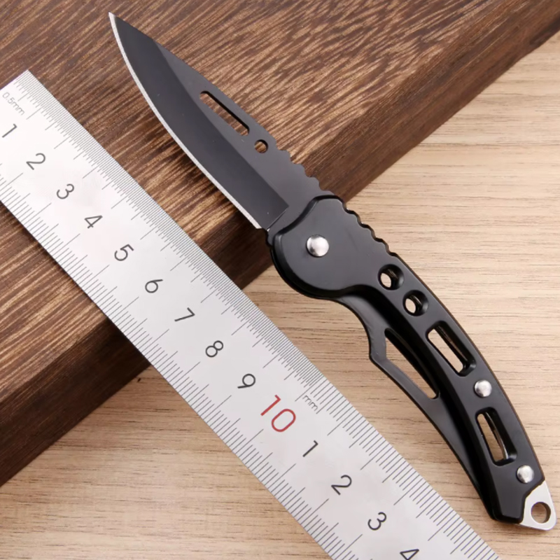 Aço inoxidável Keychain Folding Knife, Outdoor Carrying Knife, Espelho, Sharp Pocket Knife, Fruit Knife