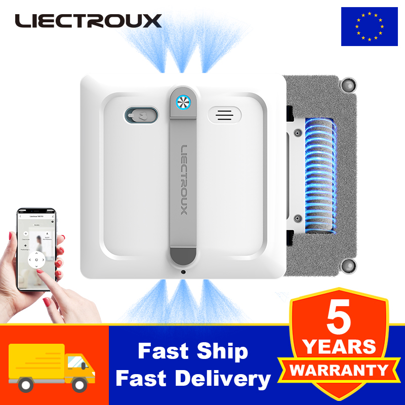 2025 Робот-мойщик окон Liectroux S9,2 роликовые щётки, распыление через 6 форсунок, бесщеточный мотор, мощность всасывания 9KPa, работает на безрамных