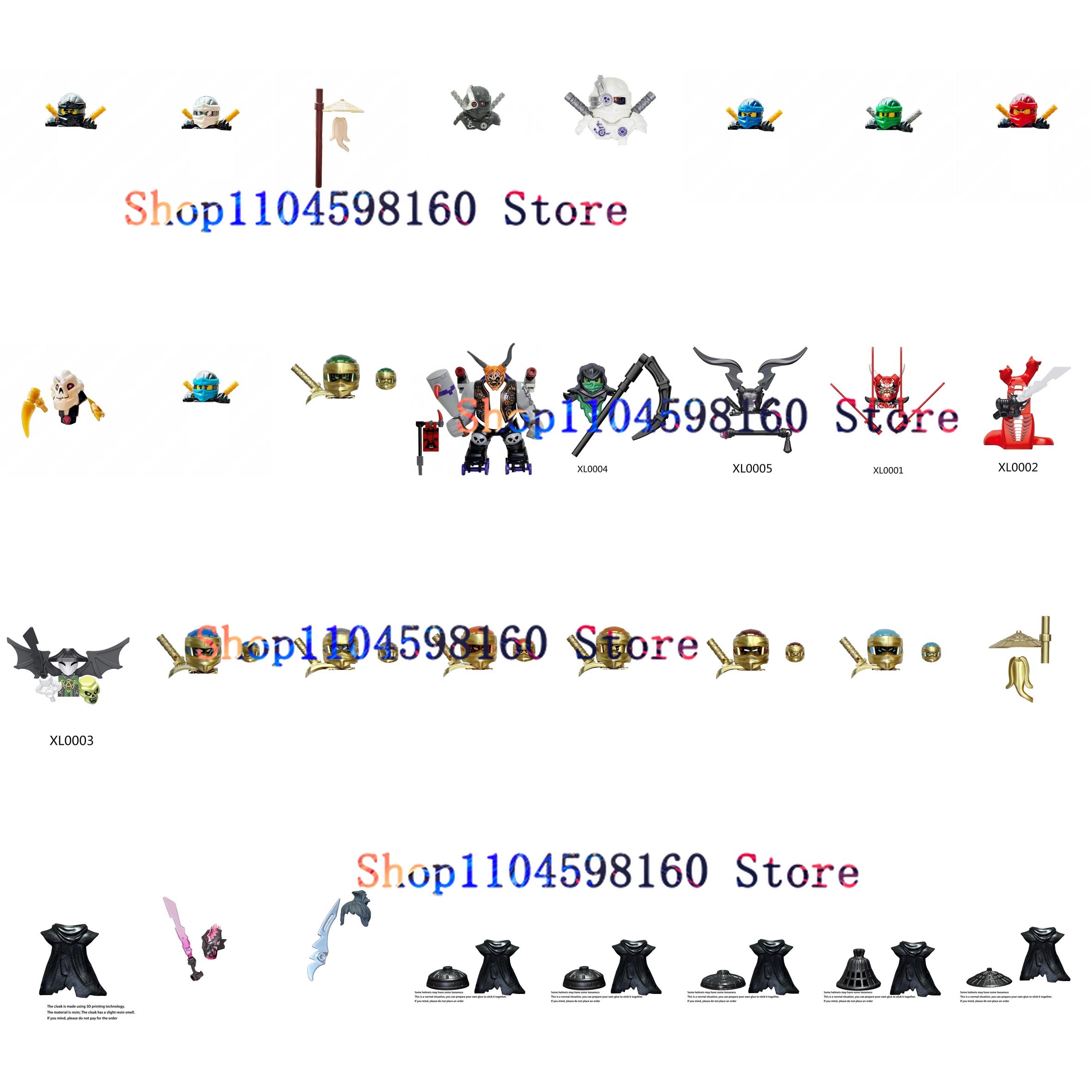 A089 Anime Cartoon TV Ninja Spielzeug Elementar Powers Roboter General Killow Morro Verbotene Fünf in Schwarz Bausteine Kinder Geschenke