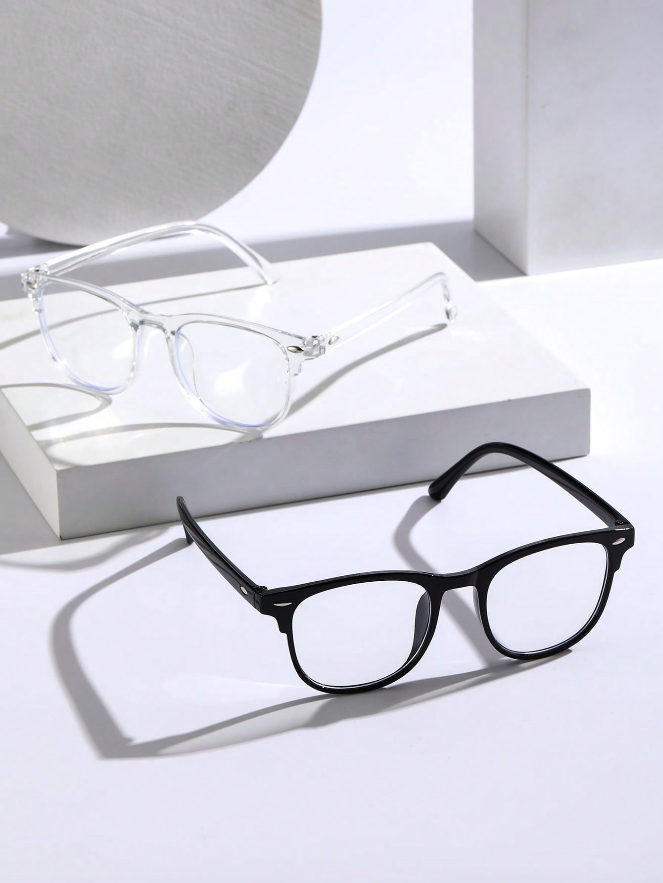 1-2-3PCS Unisex Square Plastic Frame Trendy Anti-Blue Light Clear Glasses For Back To School Clothing Accessories.