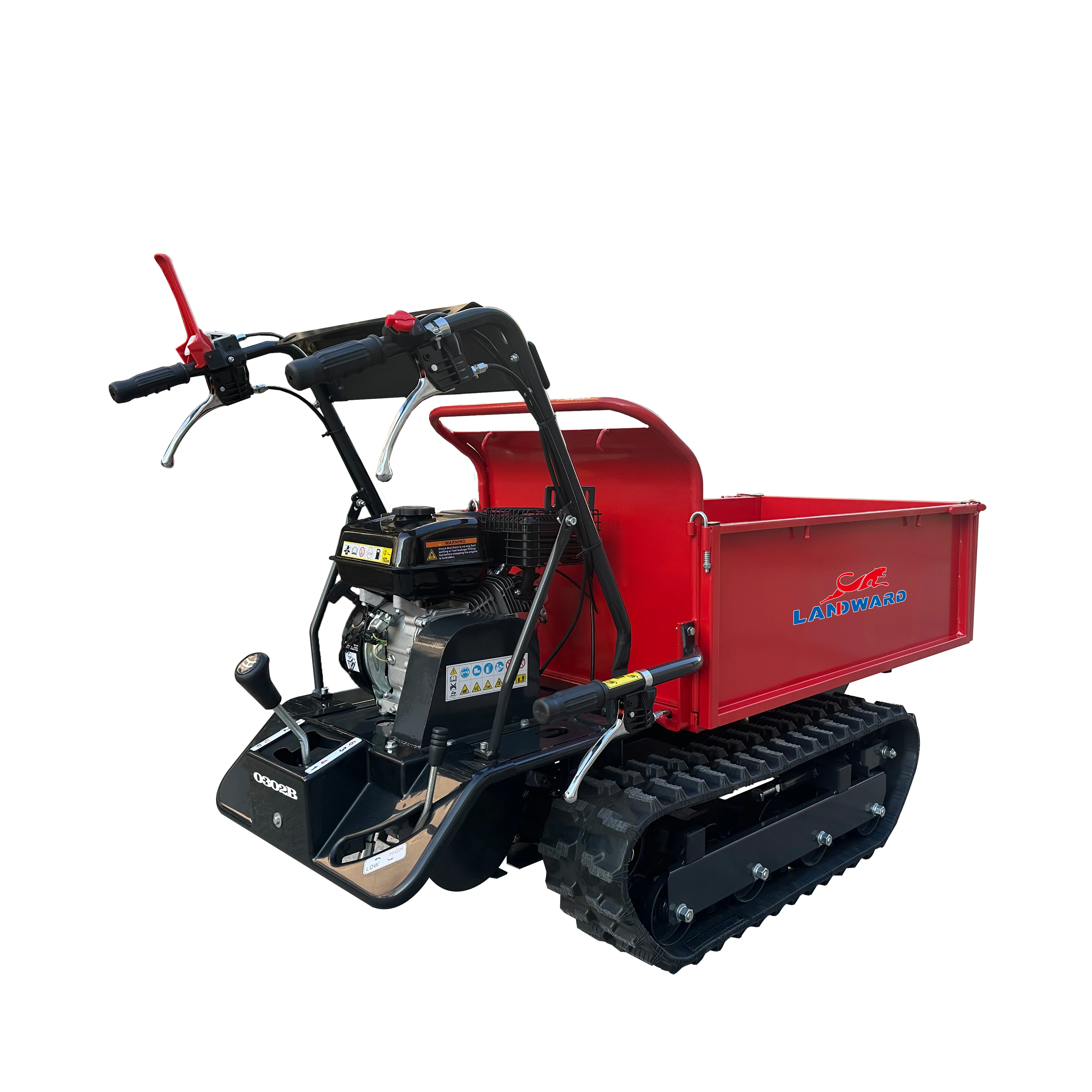LANDWARD Factory Customized High-quality self-loading mini dumper 500kg gasoline engine crawler transporter dumpers