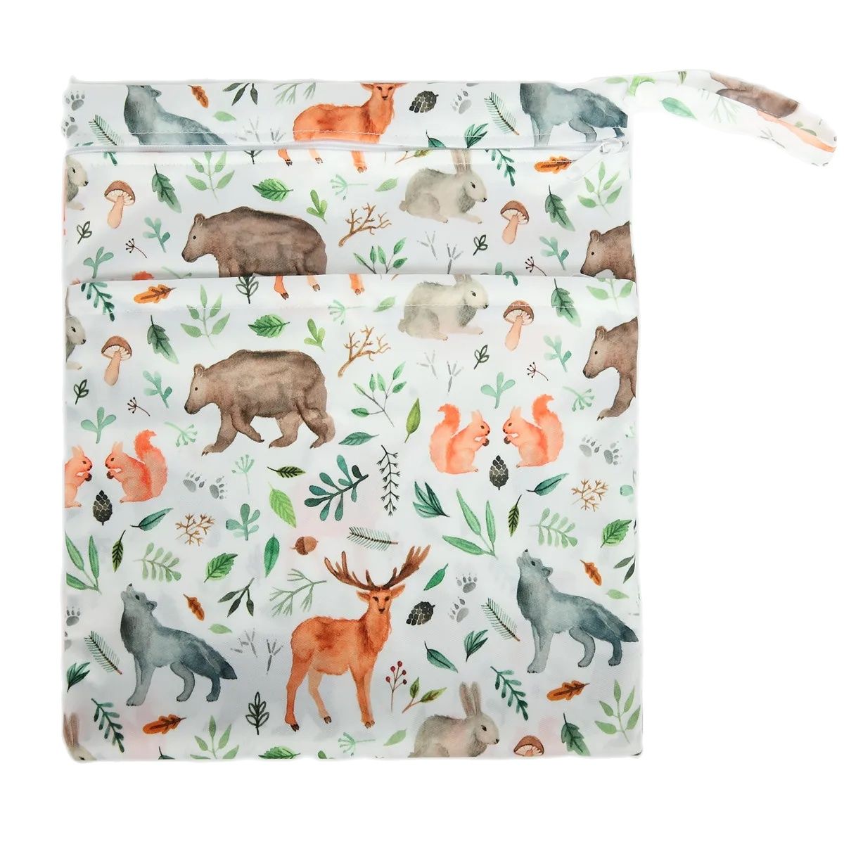 [Sigzagor] Bolsa molhada e seca com duas zíperes para fraldas de bebê Fraldas à prova d'água reutilizáveis 36 cm x 29 cm