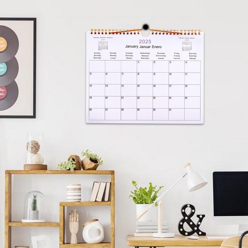 2025 Wall Daily Monthly Calendar Home Hanging Record Form Appointment Planning Monthly Paper Family