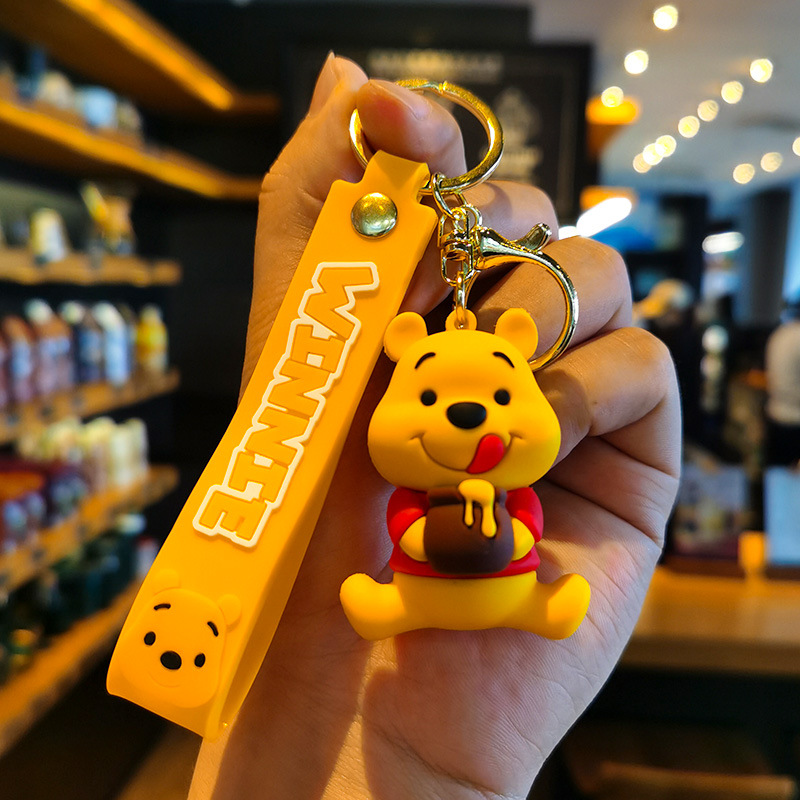 Disney  Winnie Pigle Clubhouse Cartoon Anime Pendant Pvc Keychain Holder Car Keyring Mobile Phone Bag Hanging Jewelry Kids Gifts