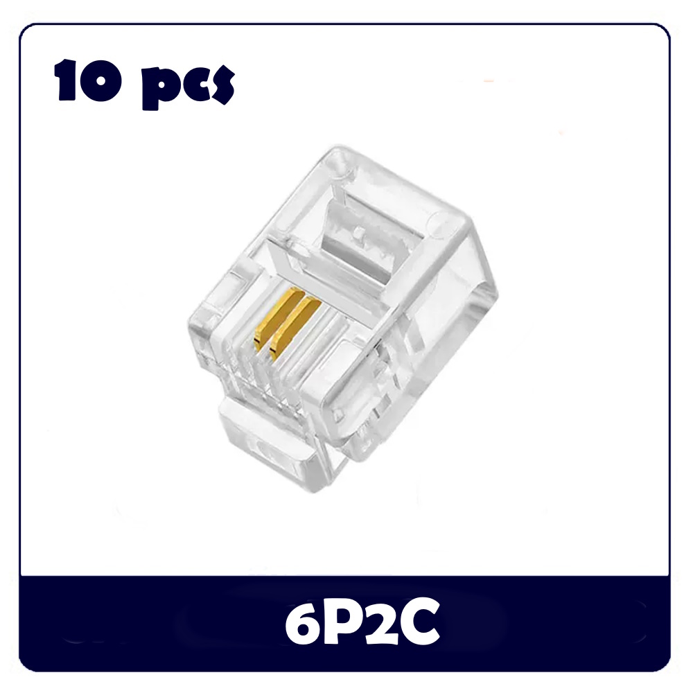10PCS 6P6C 6P4C 6P2C 4P4C Kristall Kopf Modulare Stecker für RJ25 RJ14 RJ11 Jack Telefon Kabel