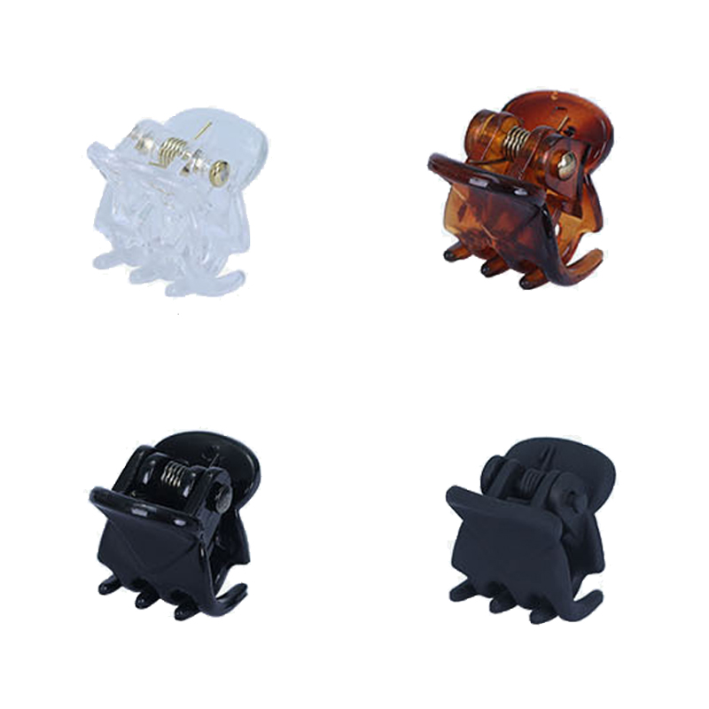 10 unids/lote pinzas en forma de garra para el cabello para mujeres 1,0 1,5 cm pequeñas Mini garras de plástico transparente negro marrón accesorios para peinados para niños