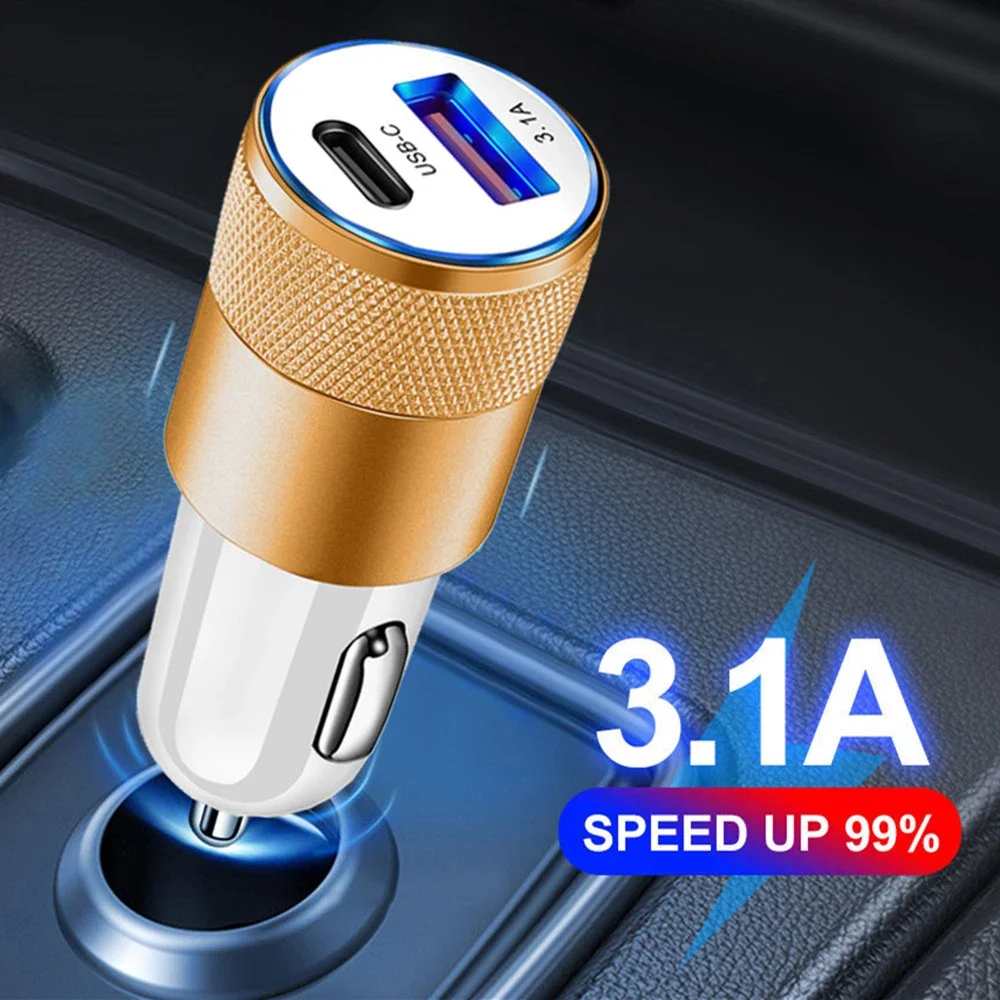 66W Car USB Adapter Fast Super Car Charger Cigarette Lighter PD USB Car Charger Auto Parts Accessories For iPhone Xiaomi Samsung