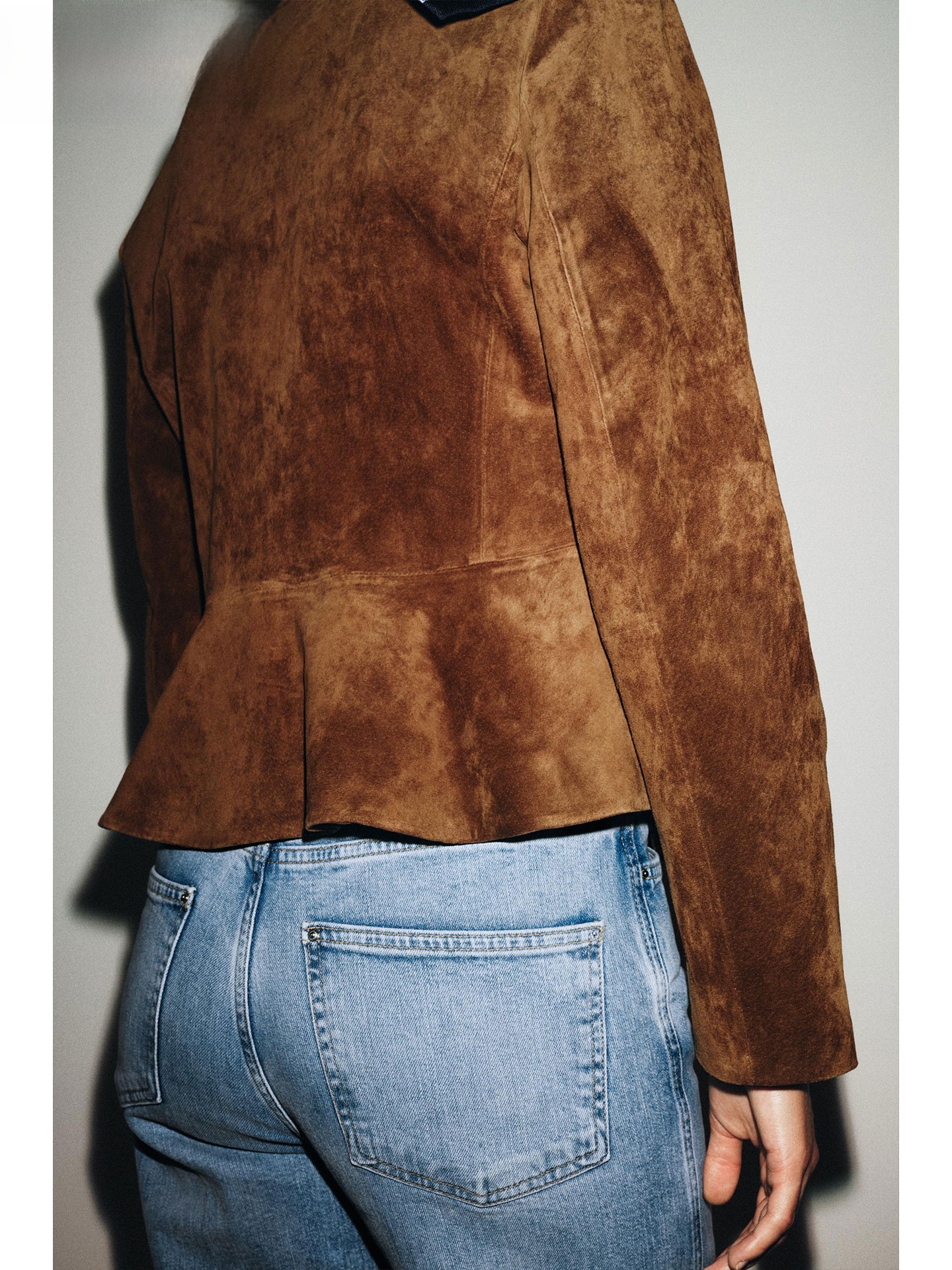 Jaqueta de Couro Fena ZAPRHA com Decote Redondo e Manga Longa, Estilo Casual, Nova Chegada de Outono, Versátil