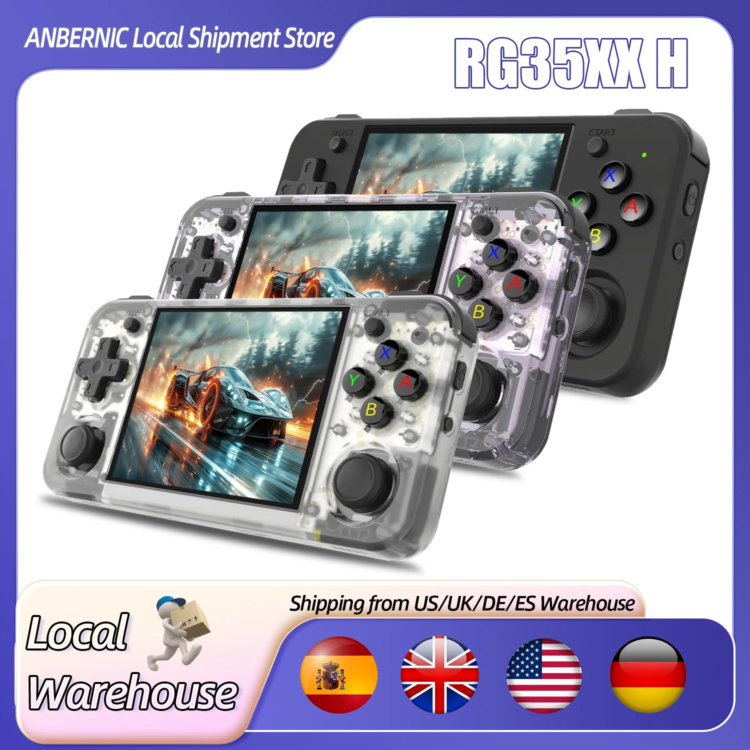 ANBERNIC RG35XX H Console per videogiochi portatile retrò da 3,5 pollici IPS angolo di visione completo H700 quad HD Bluetooth 3300 mAh regalo