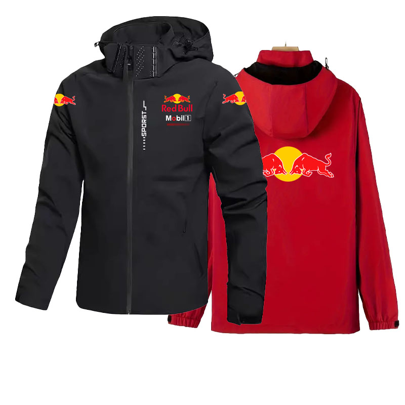Nieuw windjack Waterdichte herenhoodie Groot formaat los RedBull-logo Motorjas Winddicht sportkleding racepak