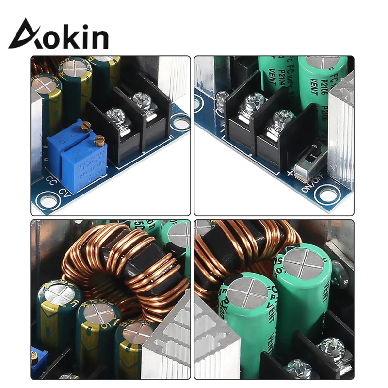 Aokin 20A 300W CC CV Step Down Modulo DC 6-40V a 1.2-36V Regolatore di tensione Convertitore buck Modulo di alimentazione a corrente costante