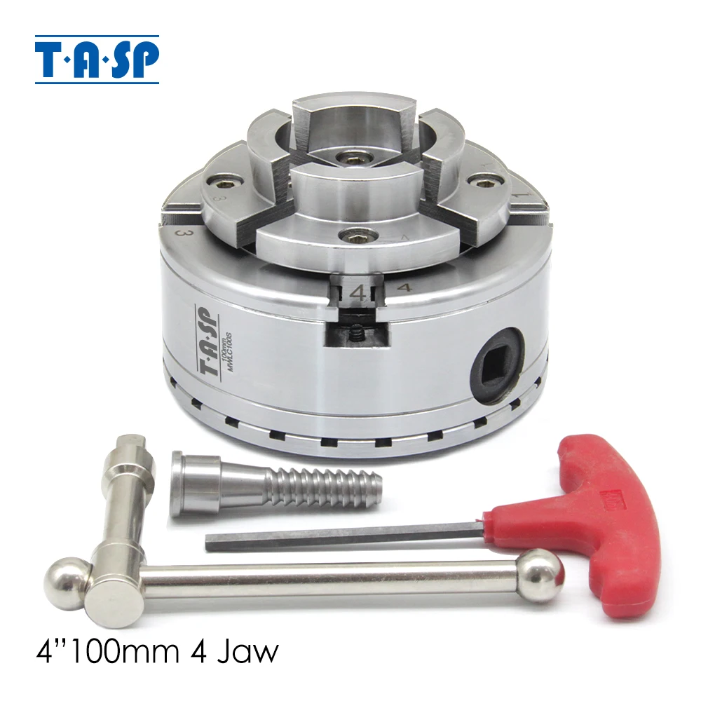 TASP 10,2 cm Holzdrehmaschine Scroll Chuck 100 mm 4-Backen selbstzentrierendes Spindeldraht M33 1 Zoll Holzbearbeitungswerkzeuge