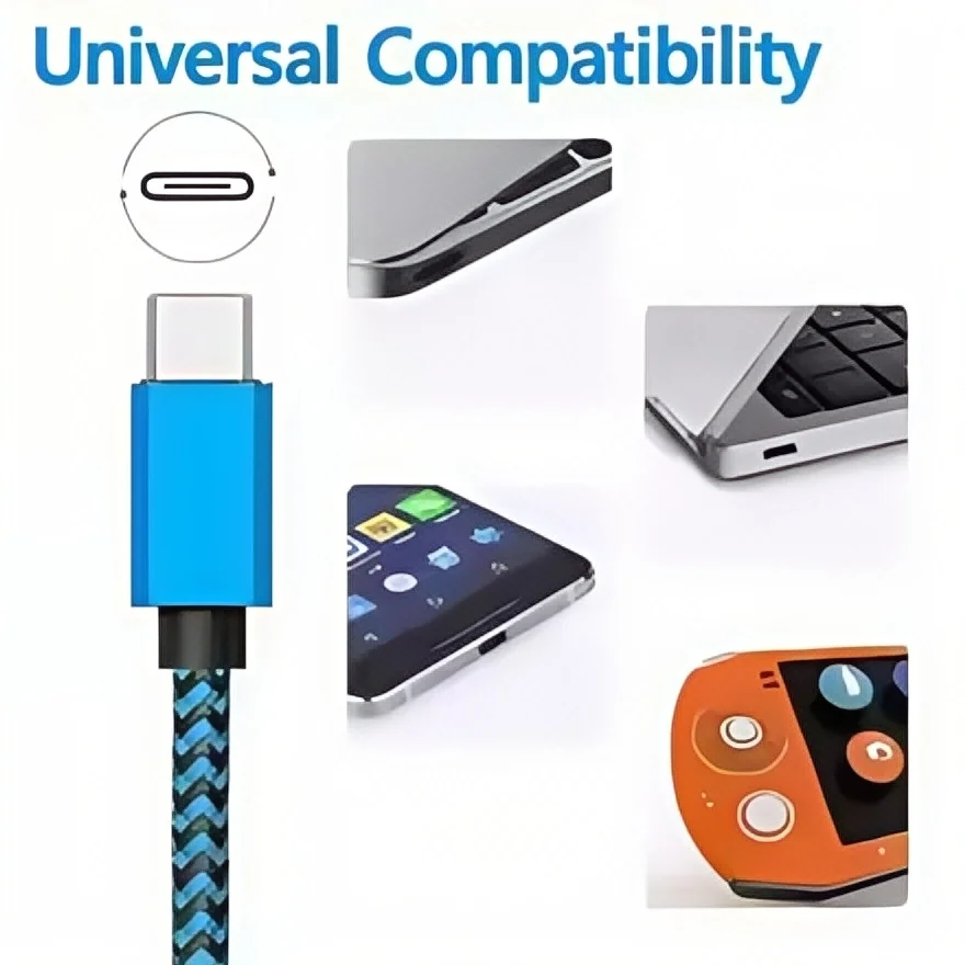 USB Type C Cable 2.4A Fast Charging & Data Sync, Nylon Braided 1M/2M/3M for Samsung Huawei Android Phones