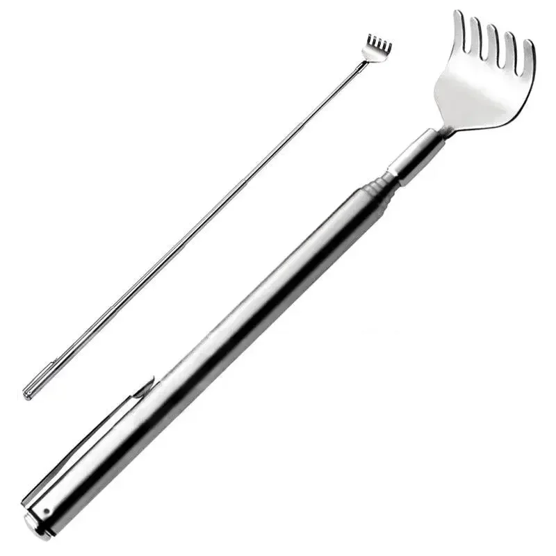 Práctico y práctico, portátil, ajustable, de acero inoxidable, Clip para bolígrafo, rascador de espalda, bolsillo telescópico, Kit de masaje para rascar, herramienta Manual
