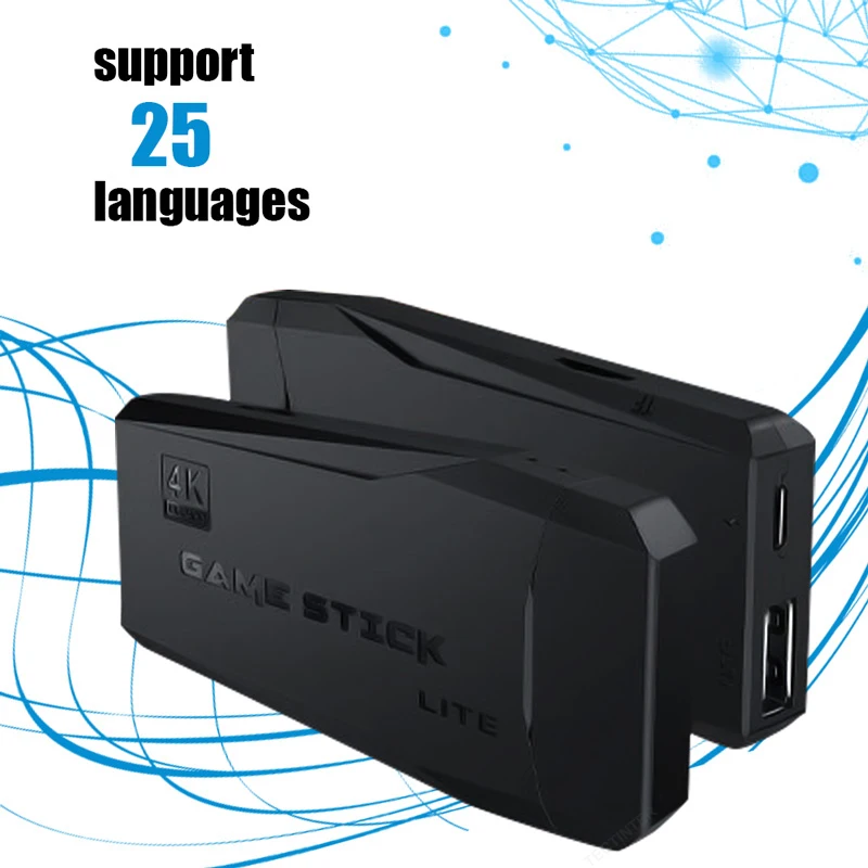 Retro Game Machine Stick 64G, 20K+ Classics & Dual Wireless Commanders for PS1/GBA, Plug & Play HD Visuals Quick Session Ready