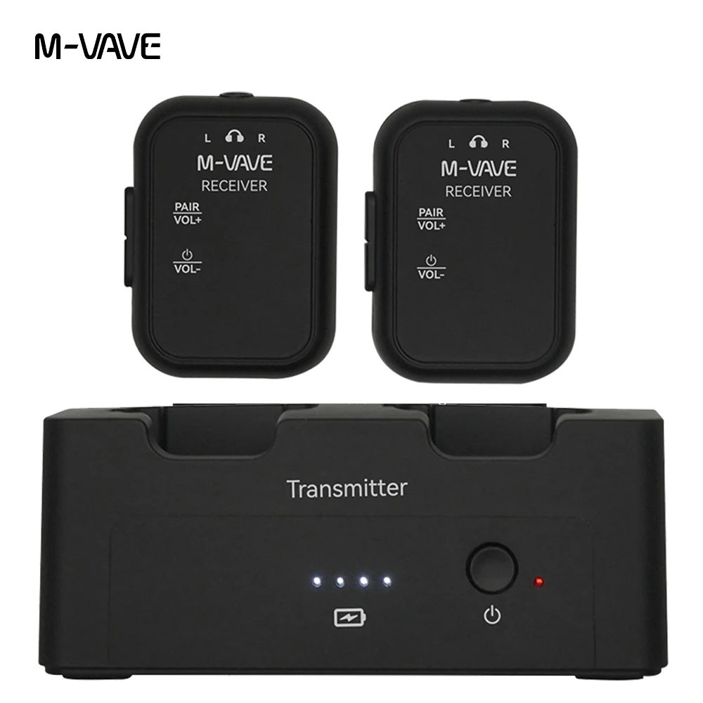 M-VAVE 2.4GHz Wireless Earphone Monitor Transmission System WP-9/WP-10/WP-12 Support Stereo Mono Mute Function Recorder