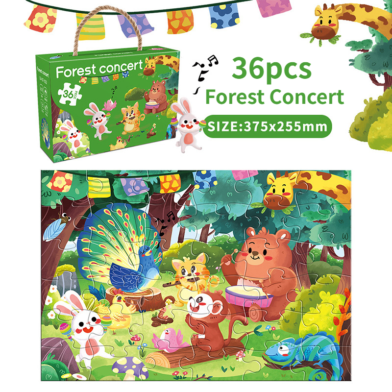 36 個キャリングジグソーパズル子供紙大ピースパズル啓発ギフト 3-6 歳の赤ちゃんのおもちゃ幼児パズル