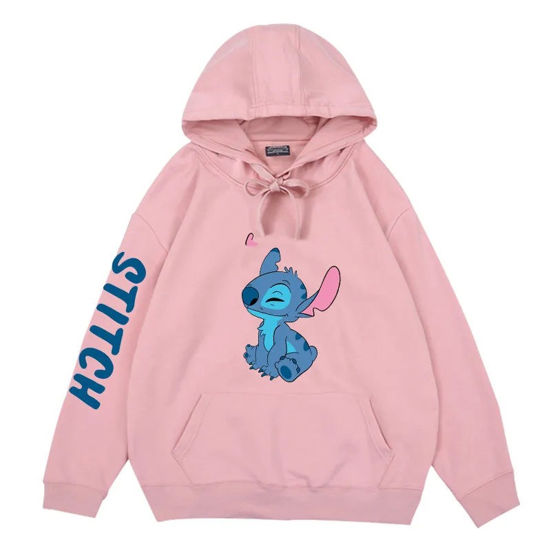 Disney Winter Paare Hoodie Stitch Pullover Lose Jacke Kleidung Damen Tops