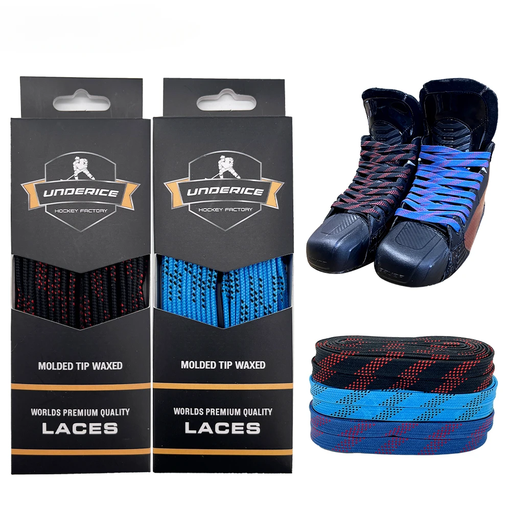 สเก็ต Laces Dual Layer Braid ฮอกกี้อุปกรณ์เสริม 84/96/108/120in เสริม Waxed เคล็ดลับสําหรับกีฬาสเก็ต ICE ฮอกกี้สเก็ตรองเท้า