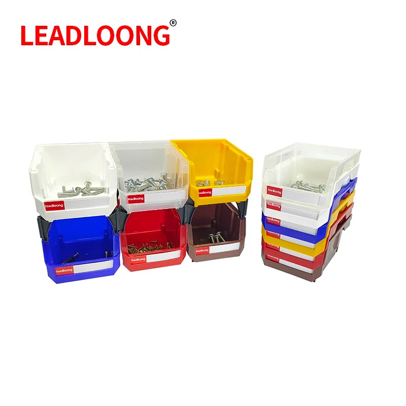 LEADLOONG V1 bac de rangement 6/24 pièces 13.5x10.5x7.6 cm/5x4*3 pouces étagère à plusieurs niveaux autoportante pour conteneur empilable suspendu au Garage