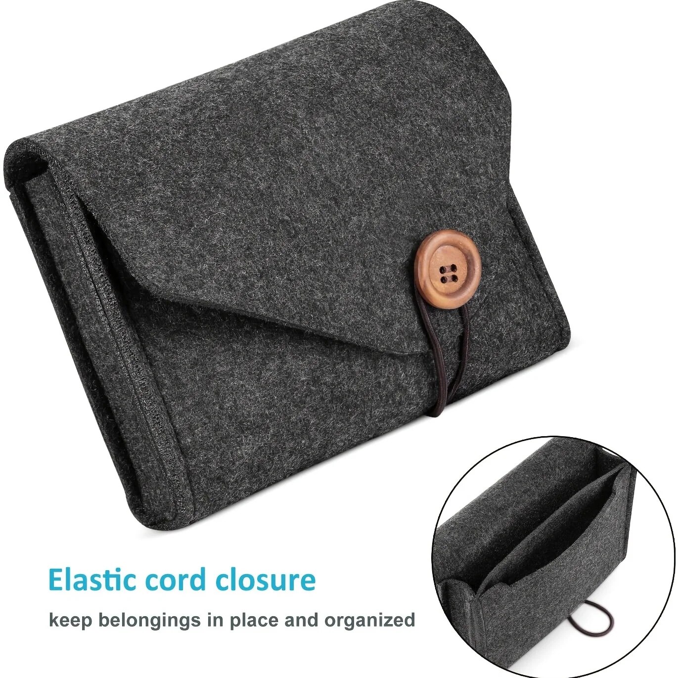Power Adapter Case Storage Bag Felt Portable Electronic Accessories Storage Bag Portable USB Travel Cable Organizer Electronic