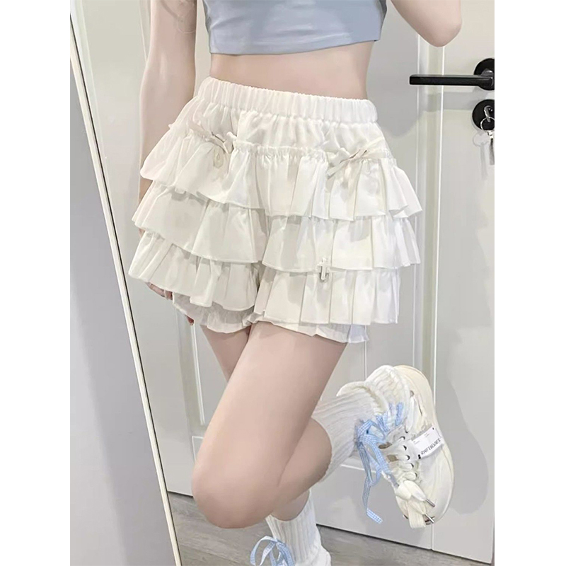 Mexzt y2k doce babados mini saia feminina kawaii lolita arco uma linha saias harajuku japonês cintura alta rosa branco vestido de baile saia