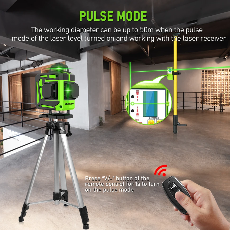 Clubiona 16/12 Dòng Laser Xanh Dòng Tự Cân Bằng Độ Cao 360 Ngang Và Dọc Siêu Mạnh Mẽ Xanh Chùm Tia Laser