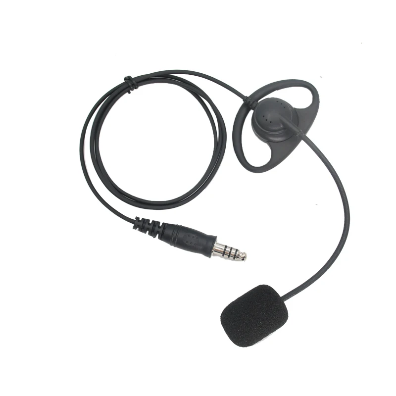 Micrófono tipo auricular tipo D de 7,1 mm para walkie talkie de radio bidireccional